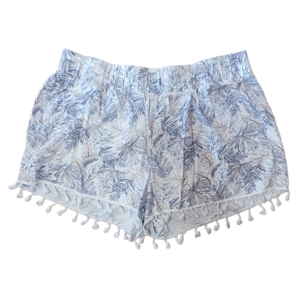Rewash Pants - Tropical Print Tassle Shorts